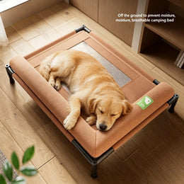 Waterproof elevated dog kennel removable washable chew resistant leather bed for small medium dogs all seasons