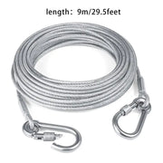 Double-headed Dog Tie Out Cable Leash ,raction rope with metal buckle steel wire anti-rust training collar,Outdoor Dogs Strap