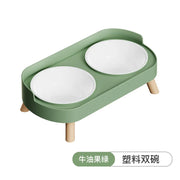 Dopamine Colorful Elevated Pet Feeder: Dual Stainless Steel Bowls with Neck Support - Fashion Food & Water Station for Pets