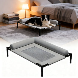 Washable Elevated Cooling Dog Bed Portable Hammock Breathable Mesh Cot For Cats Dogs Indoor Outdoor Anti-Scratch Durable HD