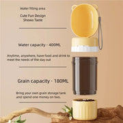 2-in-1 Dual Storage Pet Feeding Bottle Leakproof Water Food Travel Bowl On-the-Go Outdoor Hiking Camping Dog Cat Essentials