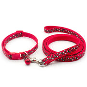 New Pet Leash and Collar Set Dog Chain with Cute Leopard Print Small Cat and Dogs Collar Out Walk Dog Leash Vest Pet Supplies
