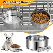 New Stainless Steel Pet Bowl Anti-gnawing Hanging Dog Cage Bowls Feeder Dish Parrot Bird