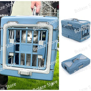 Portable Durable Collapsible Hard Sided Pet Crate 2 Doors For Dog Cat Travel Kennel