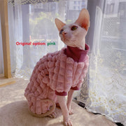 Elegant Warm Sphynx Cat Turtleneck Sweater Hairless Cat Clothes Comfort Winter Coat Thickening Fleece Jacket for Sphynix Cat