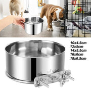New Stainless Steel Pet Bowl Anti-gnawing Hanging Dog Cage Bowls Feeder Dish Parrot Bird