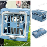 Portable Durable Collapsible Hard Sided Pet Crate 2 Doors For Dog Cat Travel Kennel
