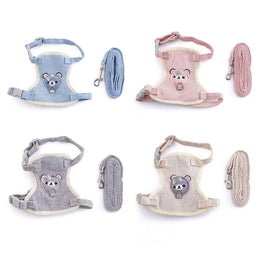 Lovely Small Pet Vest Chest Strap Dog Leash Traction Rope Walking Dog Cat Bunny Vest Harness Poodle Collar Leash Dog Accessories