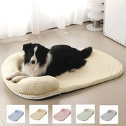 Summer Cooling Dog Bed Removable Ice Silk Cooling Pet Mat Ati-slip Cat Bed with Pillow Cooling Fabric Dog Cat Bed Pet Cushion