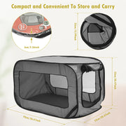 Dog Travel Crate Portable Pop Up Dog Crate with Zipper Mesh Door Foldable Small Dog Seat Kennel for Indoor Outdoor Puppy Cat