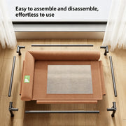 Waterproof elevated dog kennel removable washable chew resistant leather bed for small medium dogs all seasons