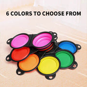 1-piece 2-in-1 foldable dual bowl feeding bowl portable outdoor travel dog and cat drinking bowl