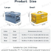 Portable Durable Collapsible Hard Sided Pet Crate 2 Doors For Dog Cat Travel Kennel