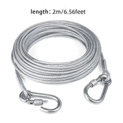 Double-headed Dog Tie Out Cable Leash ,raction rope with metal buckle steel wire anti-rust training collar,Outdoor Dogs Strap
