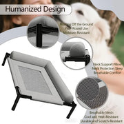 Washable Elevated Cooling Dog Bed Portable Hammock Breathable Mesh Cot For Cats Dogs Indoor Outdoor Anti-Scratch Durable HD