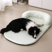Summer Cooling Dog Bed Removable Ice Silk Cooling Pet Mat Ati-slip Cat Bed with Pillow Cooling Fabric Dog Cat Bed Pet Cushion