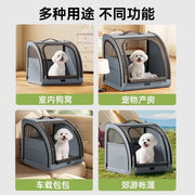 Foldable Pet Car Carrier, Portable Dog Cat Travel Crate for Car Outdoor Use