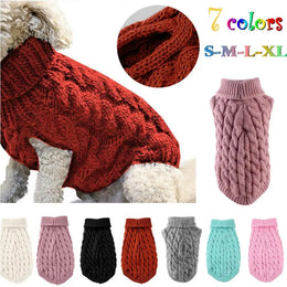 Warm Dog Cat Sweater Clothing Winter Turtleneck Knitted Pet Cat Puppy Clothes Costume For Small Dogs Cats Chihuahua Outfit Vest