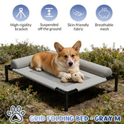 Washable Elevated Cooling Dog Bed Portable Hammock Breathable Mesh Cot For Cats Dogs Indoor Outdoor Anti-Scratch Durable HD