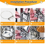 New Stainless Steel Pet Bowl Anti-gnawing Hanging Dog Cage Bowls Feeder Dish Parrot Bird
